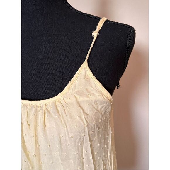 Dani Collection Spaghetti Strap Fringe Criss Cross Back Pale Yellow Dress Size S - Picture 7 of 10